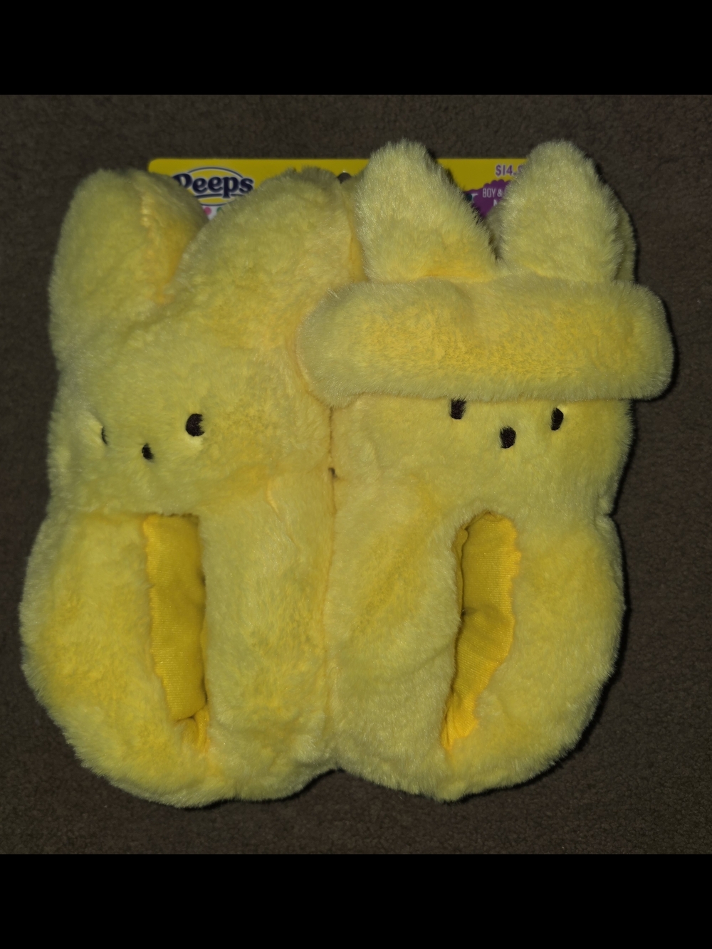Peeps Yellow Plush Kids Slippers